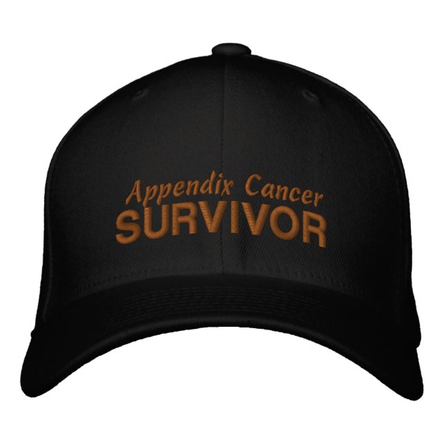 Gorra Bordada Apéndice Sobreviviente de cáncer (Anverso)