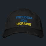 Gorra Bordada Apoyar la cubierta de béisbol bloqueada por Ucrani<br><div class="desc">Apoya a Ucrania Embrodado con gorras de béisbol - Paz - Bandera Ucraniana - Libertad - Solidaridad - Juntos Fuertes - ¡Victoria de la Libertad! Se pueden transferir más de 1000 productos Zazzle. ¡Estamos Con Ucrania!</div>