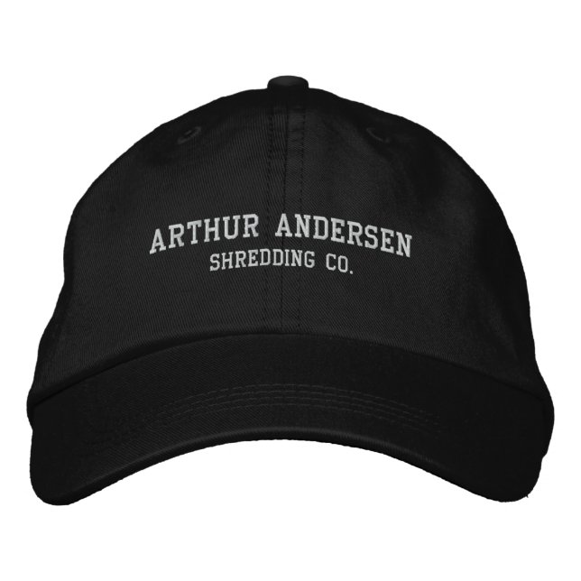 Gorra Bordada Arthur Andersen, Shredding Co. (Anverso)