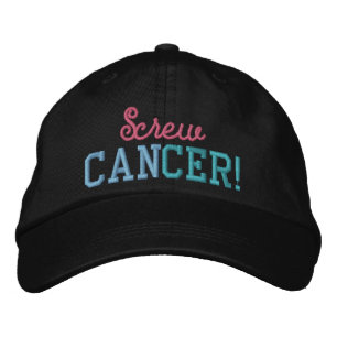 Gorra Bordada Atornille el rosa del cáncer de tiroides/las