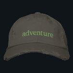 Gorra Bordada Aventura Viajes y Naturaleza Lover Textos Diseño<br><div class="desc">Diseño de texto sencillo para los amantes de viajes y aventuras.</div>