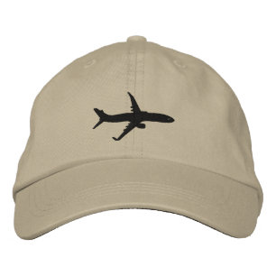 Gorra Bordada Avión Avión Jet Silhouette Flying Embroidery