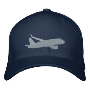Gorra Bordada Avión Avión Jet Silhouette Flying Embroidery