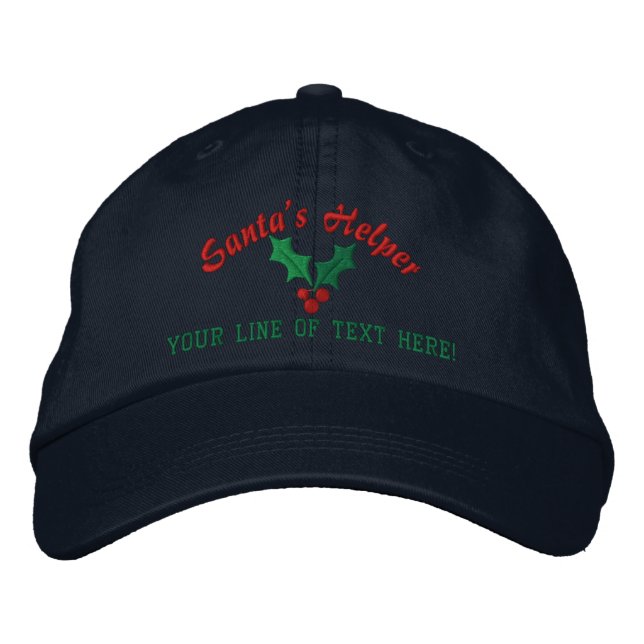 Gorra Bordada Ayudante personalizado de Santa (Anverso)