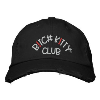 Gorra Bordada B K!TTY CLUB Logotipo Tapón con problemas oscuros
