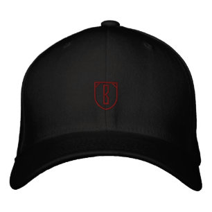 Gorra Bordada B - Letra Inicial Negra Flexfit Wool-Gorra Grande