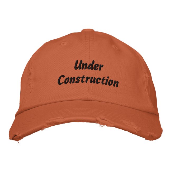Gorra Bordada Bajo construcción, cubierta de diversión (Anverso)