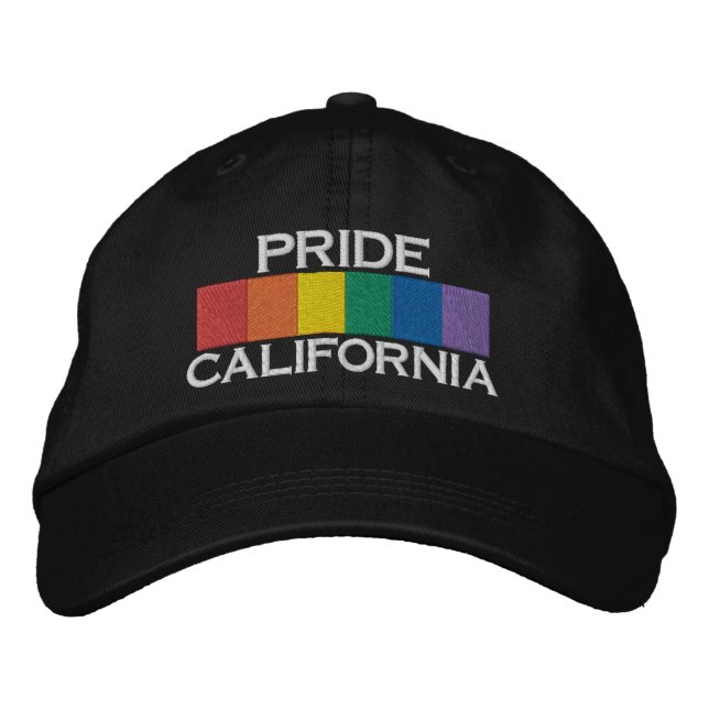 Gorra Bordada Banda de bandera del orgullo gay personalizada (Anverso)
