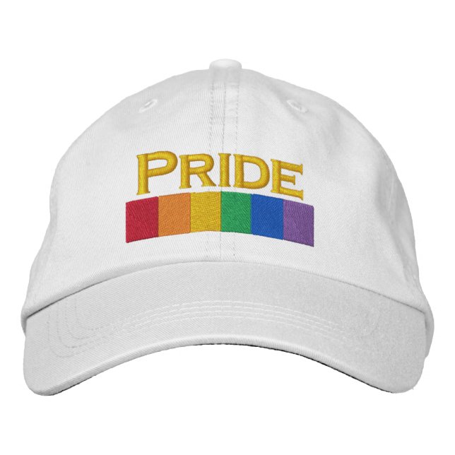 Gorra Bordada Banda de la bandera del orgullo gay arcoiris (Anverso)