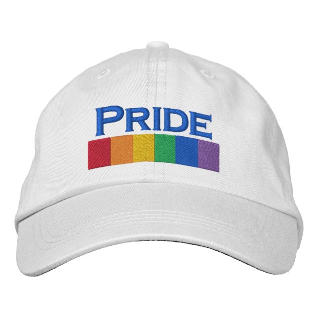 Gorra Bordada Banda de la bandera del orgullo gay arcoiris (Anverso)