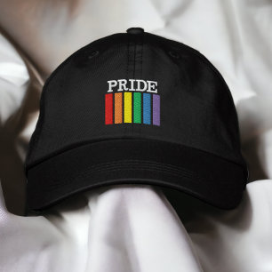 Gorra Bordada Bandas de bandera del orgullo gay con arco iris pe