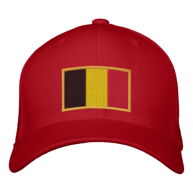 Gorra Bordada Bandera belga bordada en la tapa (Anverso)