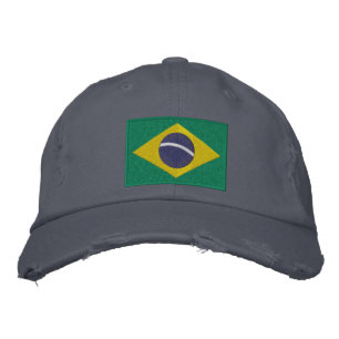 Gorra Bordada Bandera de Brasil en verde, amarillo y azul