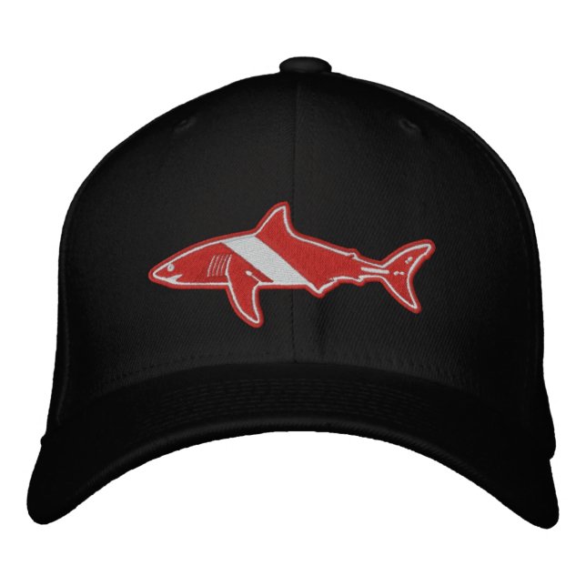 Gorra Bordada Bandera de buceo de tiburones sin texto (Anverso)