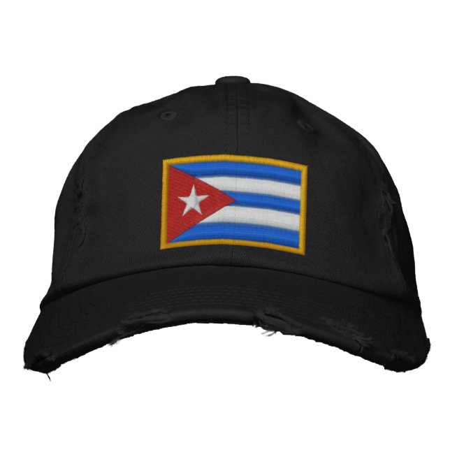 Gorra Bordada Bandera de Cuba (Anverso)