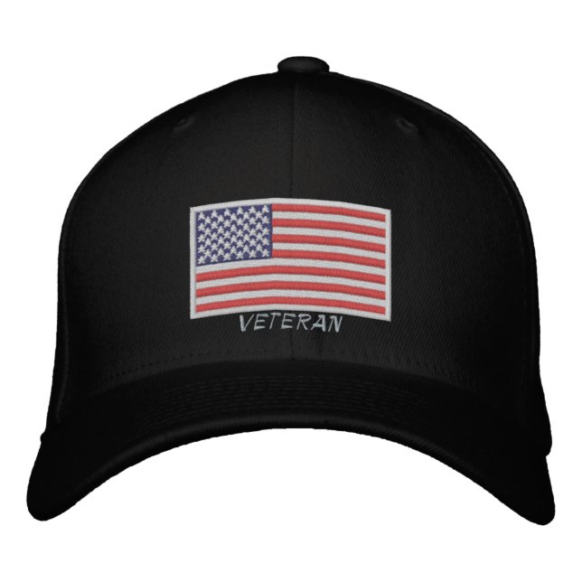 Gorra Bordada Bandera de Estados Unidos - Veterano - Vale la pen (Anverso)