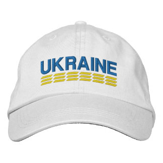 Gorra Bordada Bandera de UCRANIA colorea azul y amarillo sobre b