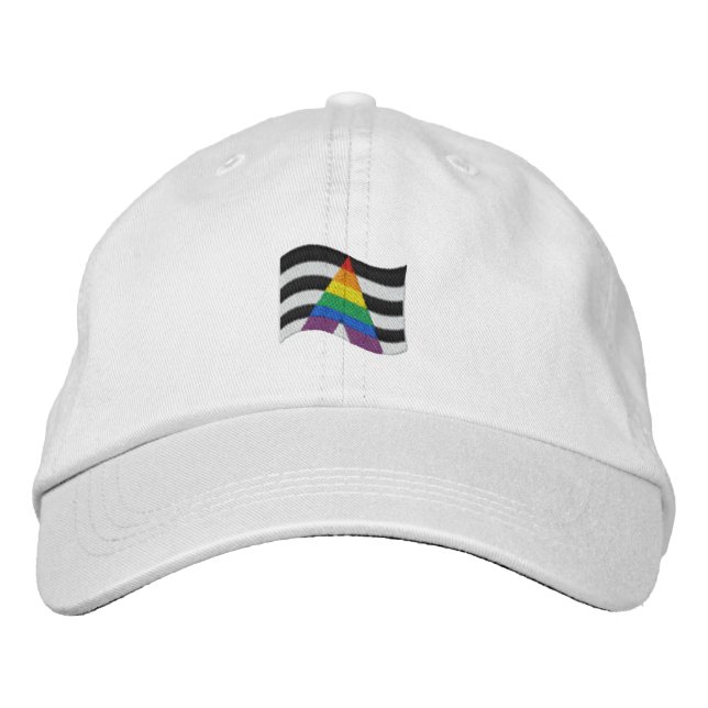 Gorra Bordada Bandera del Orgullo de Aliado Directo (Anverso)