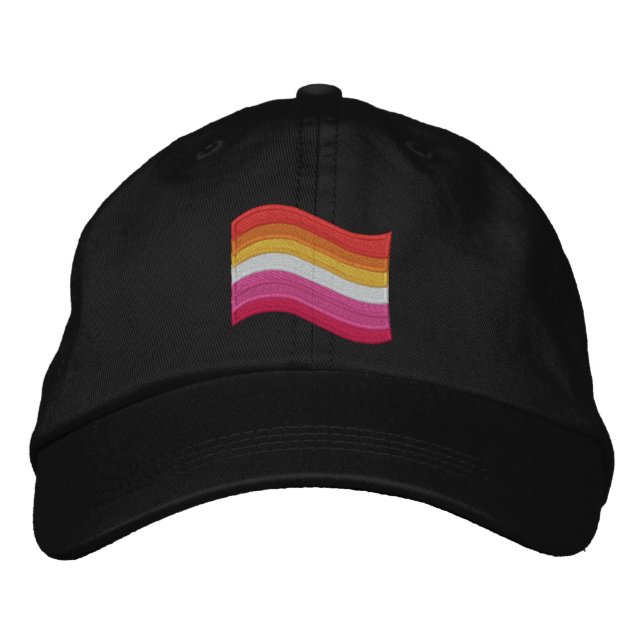 Gorra Bordada Bandera del Orgullo Lesbiano (Anverso)