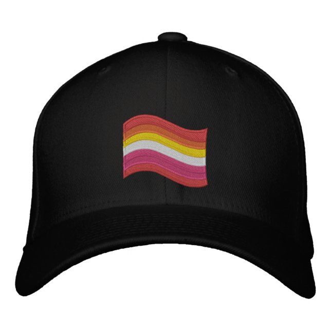 Gorra Bordada Bandera del Orgullo Lesbiano (Anverso)