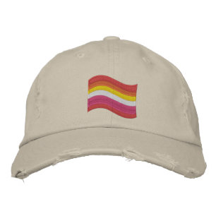 Gorra Bordada Bandera del Orgullo Lésbico Bambú