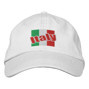 Gorra Bordada Bandera Italiana Con Texto