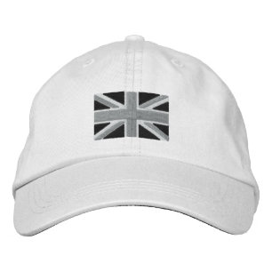 Gorra Bordada Bandera Jack De La Unión Del Reino Unido En Blanco