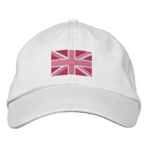 Gorra Bordada Bandera Jack de la Unión del Reino Unido en rosa