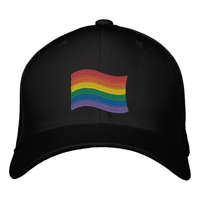 Gorra Bordada Bandera tradicional del Orgullo LGBTQ+ (Anverso)