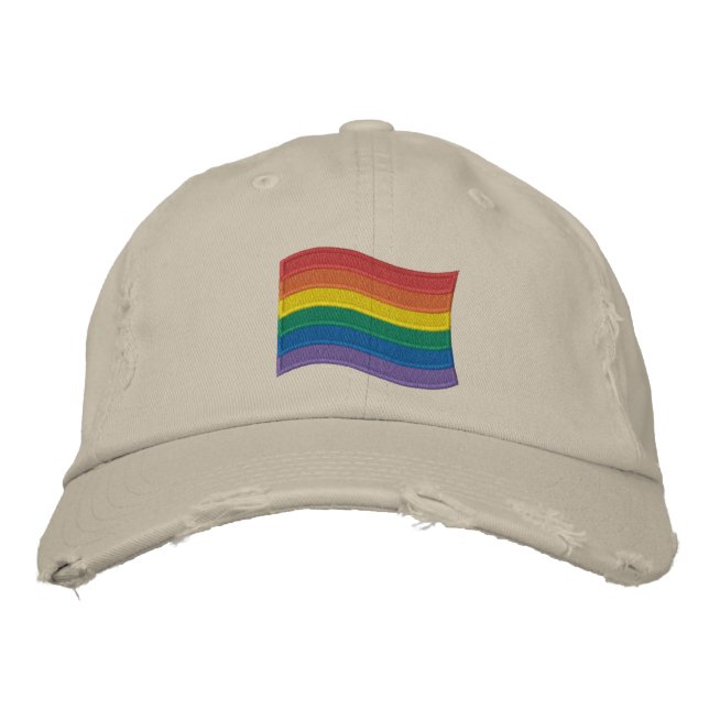 Gorra Bordada Bandera tradicional del Orgullo LGBTQ+ Béisbol bor (Anverso)