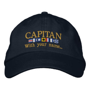 Gorra Bordada Banderas Náuticas Personalizadas Capitán Español