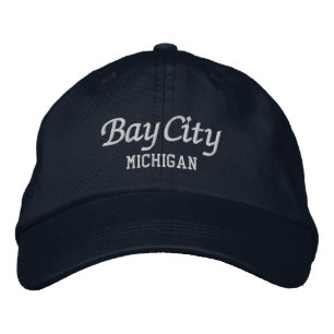 Gorra Bordada Bay City Michigan bordó sombrero de béisbol