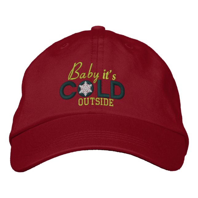 Gorra Bordada Bebé es copos de nieve exteriores fríos bordados (Anverso)