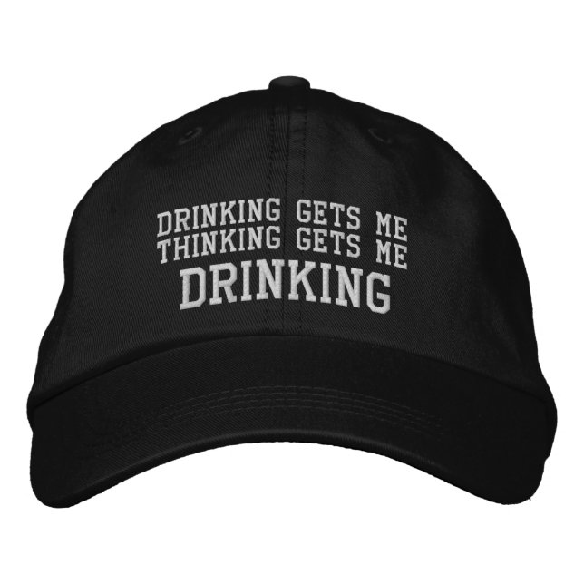 Gorra Bordada BEBIENDO y PENSANDO (Anverso)