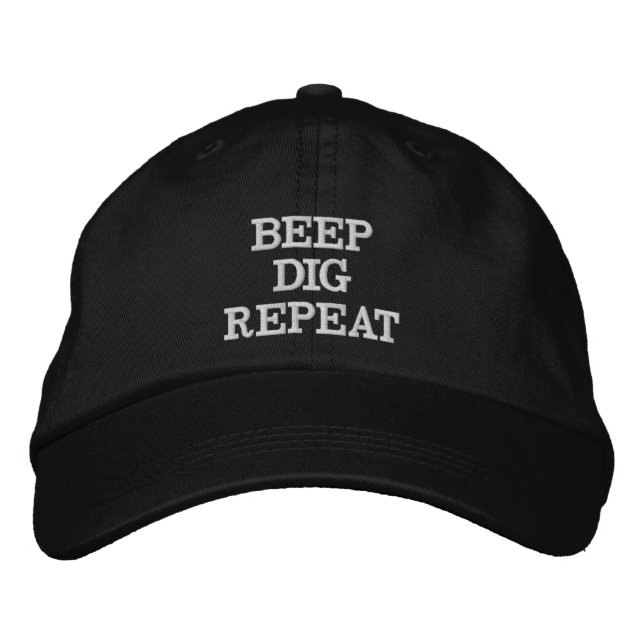 Gorra Bordada Beep, Dig, Repetir el tapón de la bola de detecció (Anverso)