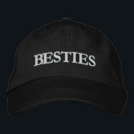 Gorra Bordada Besties Best Friends Personalizado de tipografía m<br><div class="desc">El Besties Best Friends Modern Typography Personalizado Embroidered Baseball Cap presenta el sencillo y moderno texto bordado "Besties". Perfecto como regalo para tu mejor amiga,  prima,  hermana,  mamá y más. Creado por Evco Studio www.zazzle.com/store/evcostudio</div>