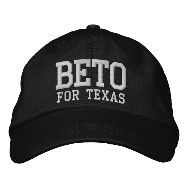 Gorra Bordada Beto para el blanco y negro de Texas (Anverso)