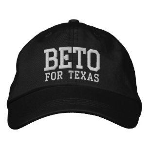 Gorra Bordada Beto para Texas en blanco y negro