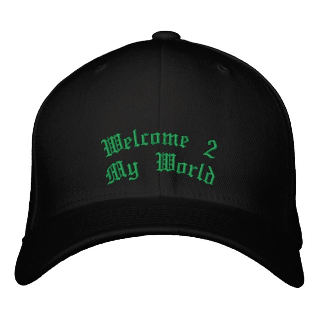 Gorra Bordada Bienvenida a mi mundo (Anverso)