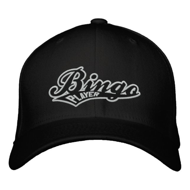 Gorra Bordada BINGO PLAYER flexfit de lana con URL (Anverso)