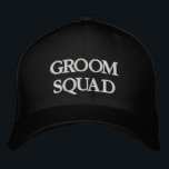 Gorra Bordada Boda blanco y negro de Groom Squad<br><div class="desc">Escuadrón de Groom,  boda blanco y negro de la tribu Gorra de béisbol bordado Disponible en muchos colores y opciones</div>