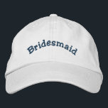 Gorra Bordada Boda de la dama de honor<br><div class="desc">La dama de honor adorable gorra de béisbol bordada. Perfecto para todas sus funciones y eventos bodas. Haga clic en el Personalizar para cambiar el color del tipo de letra. Tengo gorras disponibles en mi tienda para cada miembro de tu fiesta nupcial. Visita Smilin' Eyes Treasures para más invitaciones de...</div>