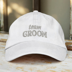 Gorra Bordada Boda de tipografía simple y moderna de Team Groom