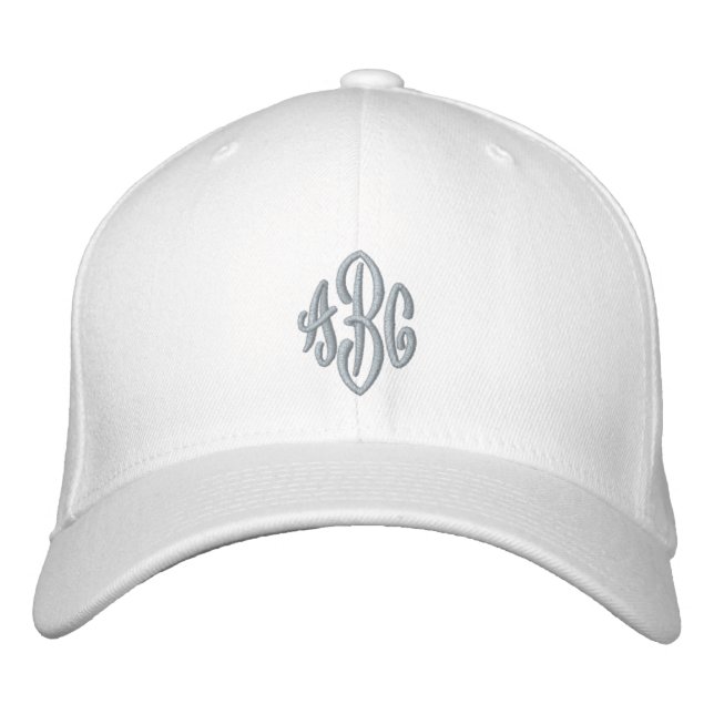 Gorra Bordada Boda elegante azul turquesa Tres letras Monograma  (Anverso)