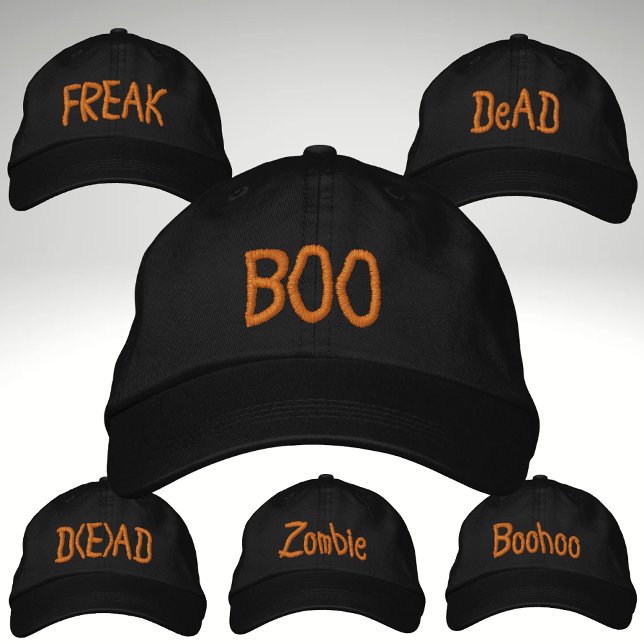 Gorra bordada BOO disfraz de fiesta de Halloween (Subido por el creador)