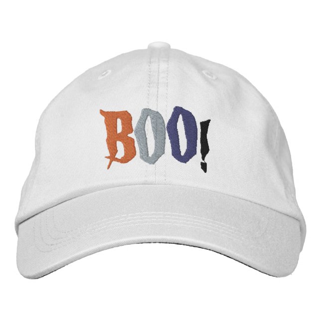 Gorra Bordada Boo Halloween Spooky Text (Anverso)