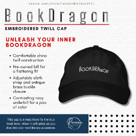 Gorra Bordada "Bookdragon", el tapón con barbilla de testamento 