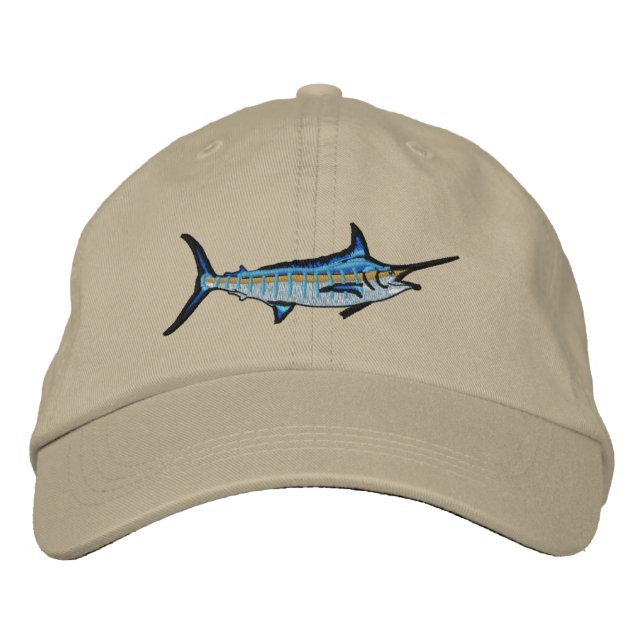 Gorra Bordada Bordado de la aguja azul de la pesca deportiva (Anverso)