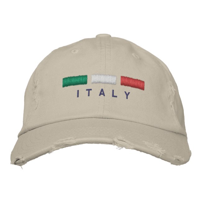 Gorra Bordada Bordado de la bandera de Italia (Anverso)