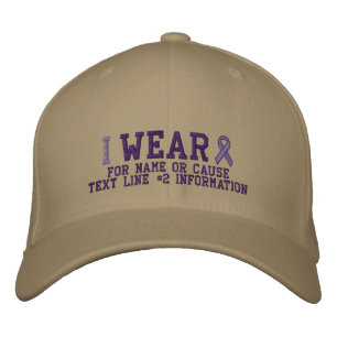 Gorra Bordada Bordado púrpura personalizado de la conciencia de
